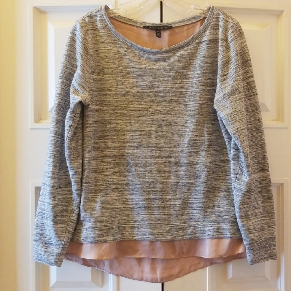 WHBM Sweater W/Sheer Top Attached Open Back Sz M
